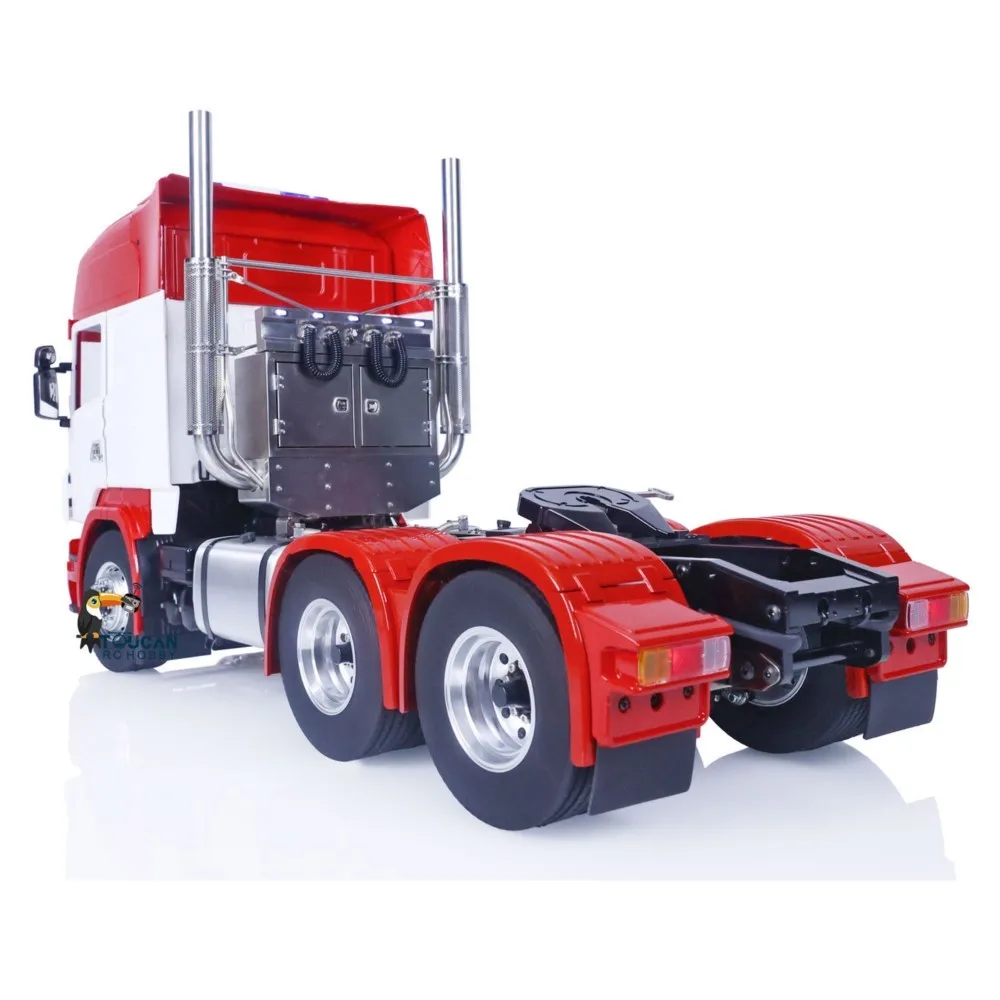 LESU 6X6 Tractor de Radio Control coche 1/14 RC camión chasis de Metal Toucan DIY pintado ensamblado sistema de luz de sonido vehículo THZH1553