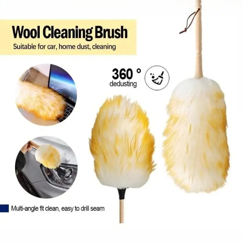 New Genuine Wool Duster With Dense Fur Powerful Dust Removal Without Damaging Surfaces Use In Both Vehicles And The Home