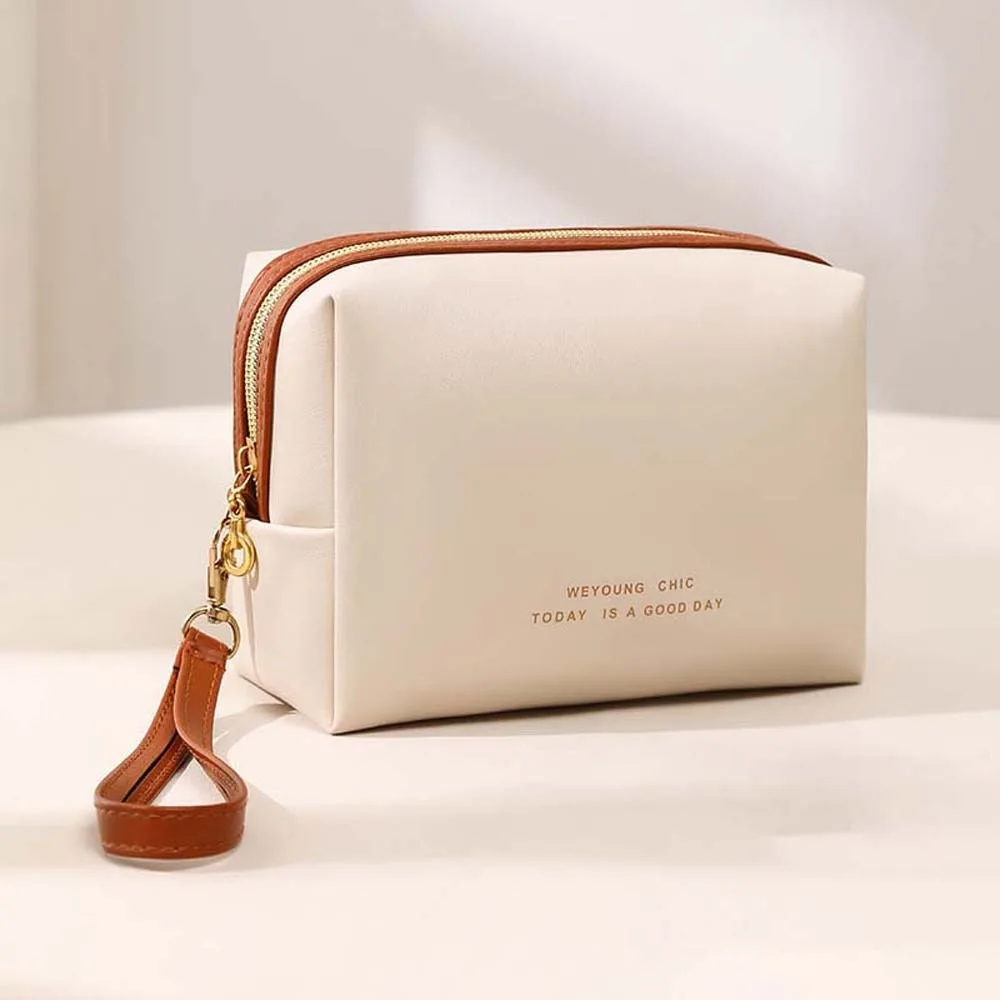 

Wallet PU Makeup Bag Large Capacity Toiletry Organizer Cosmetic Clutch Bag Portable Octagonal Make Up Pouch Bag Daily