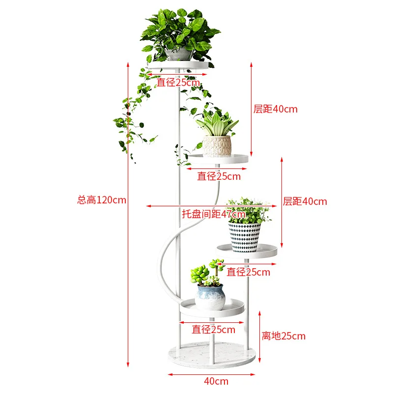 Multiple Layers Of Green Pineapple Display Flower Pot Racks Living Room Balcony Decoration Floor To Floor Flower Racks Stairs