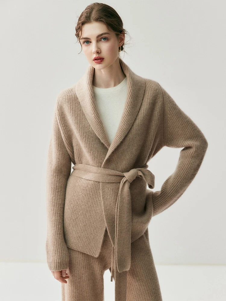 

TLOML Autumn Winter Women 100% Cashmere Sweater Thick Luxury Bathrobe Style Cashmere Cardigan Comfy Warm Cashmere Knitwear Coat