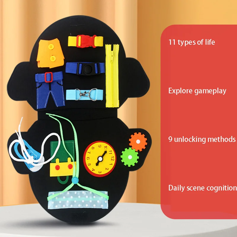 Montessori-Spielzeug, Busy Board, Lernspielzeug für Teenager, Filz-Märchenbücher, 3D-Form, farblich abgestimmt, Montessori, pädagogisch sensorisch