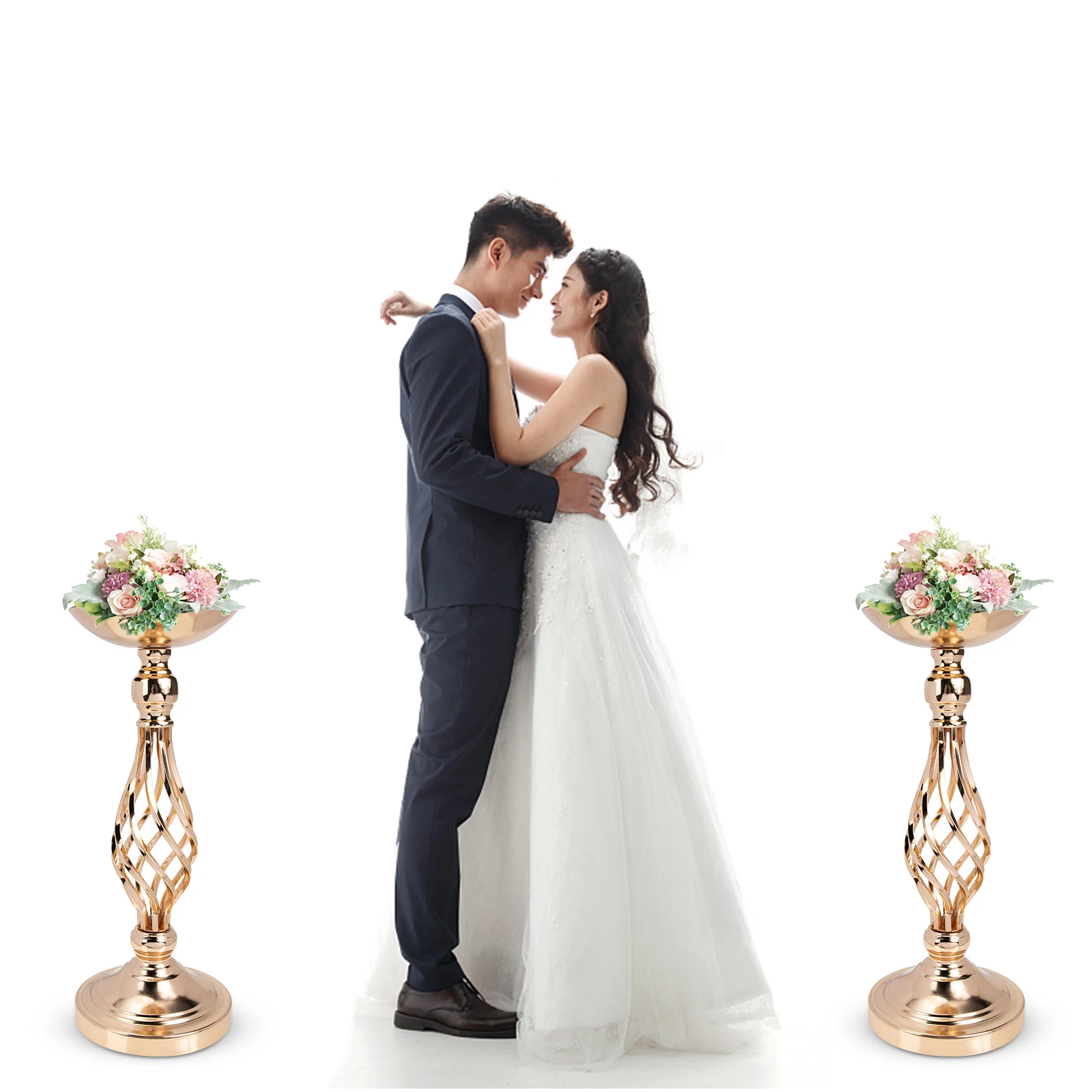 

Stylish Iron Vase for Flowers Golden Metal Pot Holder Home Wedding Party Decoration Gift Large Capacity Desktop