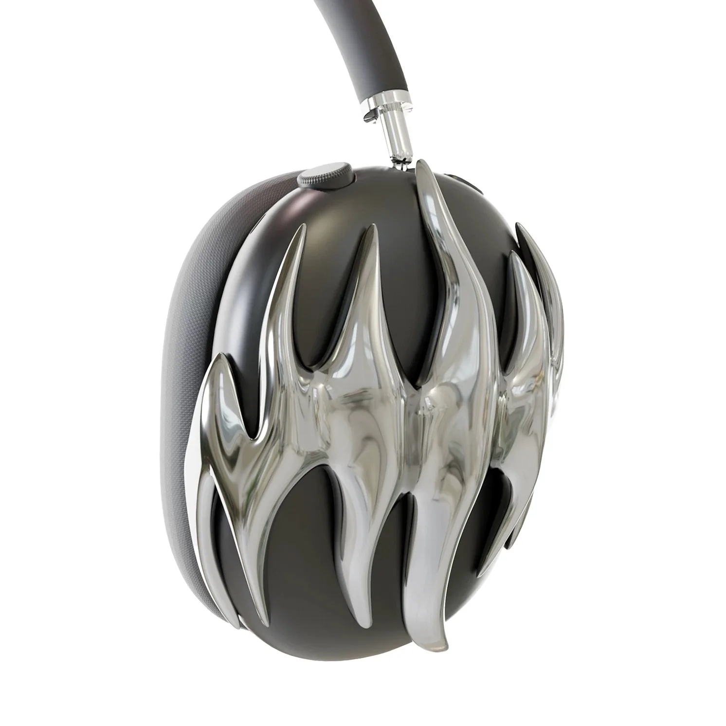 

Original design silver flame suitable for AirPods Max1/2 generation universal, 3D printing headphone decorative case