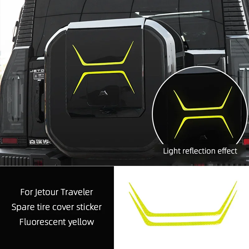 

For Jetour Traveler T2 2023 2024 2025 Car Spare Tire Cover Wheel Hub External Stickers Decorate Car Body Products Accessories