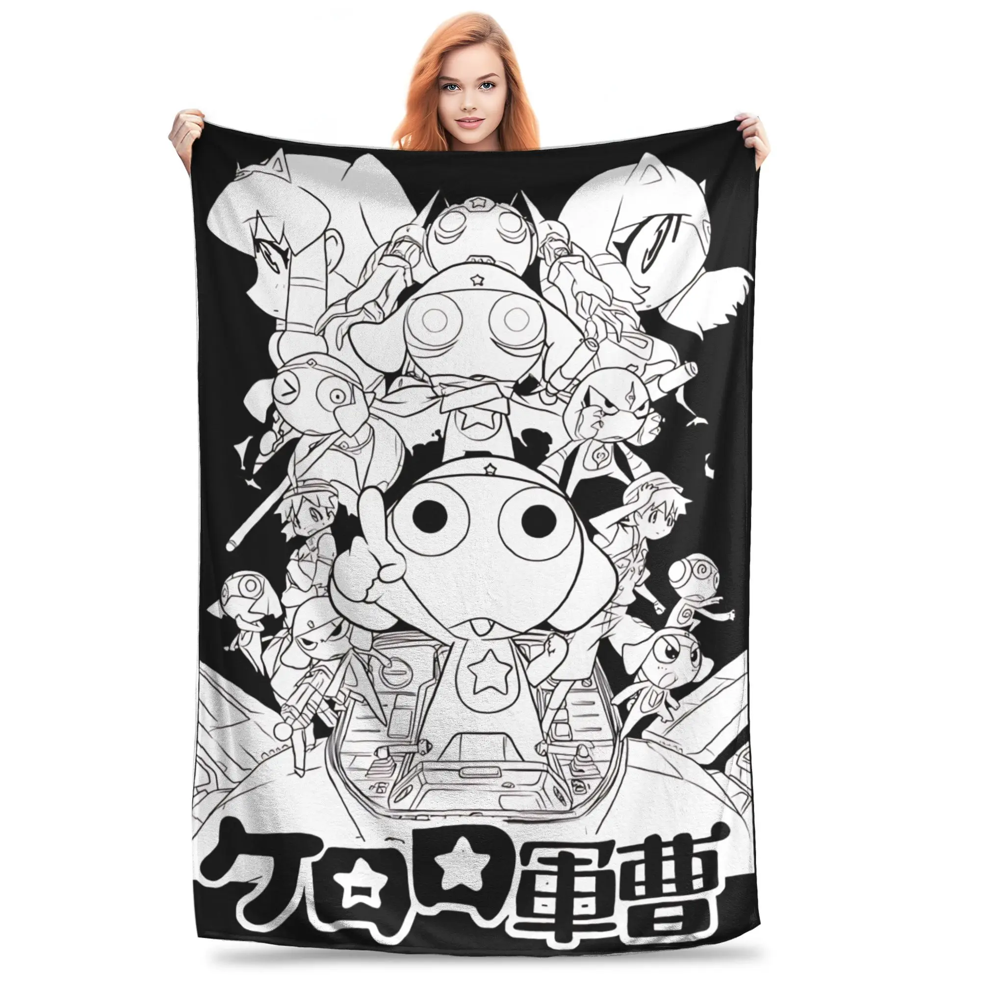 

Keroro manga Blankets Coral Fleece Plush Cozy Soft Throw Blanket for Bedroom Bedding Throws