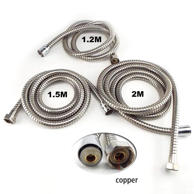 Stainless Steel Flexible Shower Hose Long Bathroom Shower Water Hose Extension Plumbing Pipe Pulling Tube