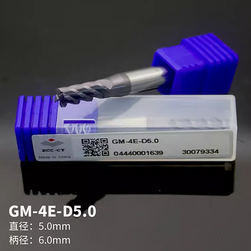 GM-4E-D5.0 ZCC.CT CNC Four flute Flat head tungsten steel end mill GM-4E 45 ° 4 Flute Flat end mill Φ5.0*6.0*13*50 4T End Mill