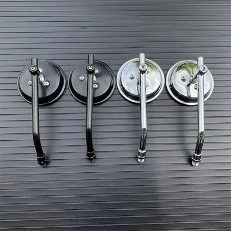 10mm Chrome Black Round Retrovisor Motorcycle Rearview Mirrors 1Pair Scooter E-Bike Universal