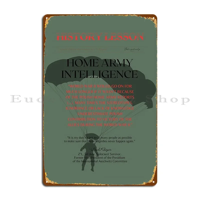 History Lesson Polish Home Army Armia Krajowa Vol 3 Metal Plaque Poster Print Painting Wall Mural Kitchen Tin Sign Poster