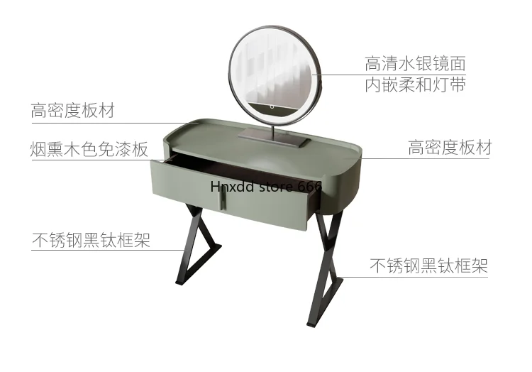 Modern Light Luxury Comb Dresser Bedroom Simple Style Makeup Table Ins Wind Belt Mirror New Dresser Designer