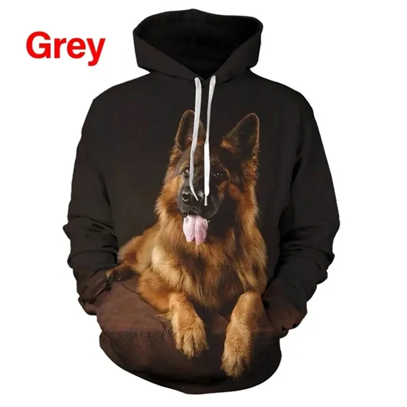 Funny Dog 3D Hoodies Men Women Oversized Casual German Shepherd Hoodie Pullovers Hooded Sweatshirts Tracksuits Coat Kid Clothing