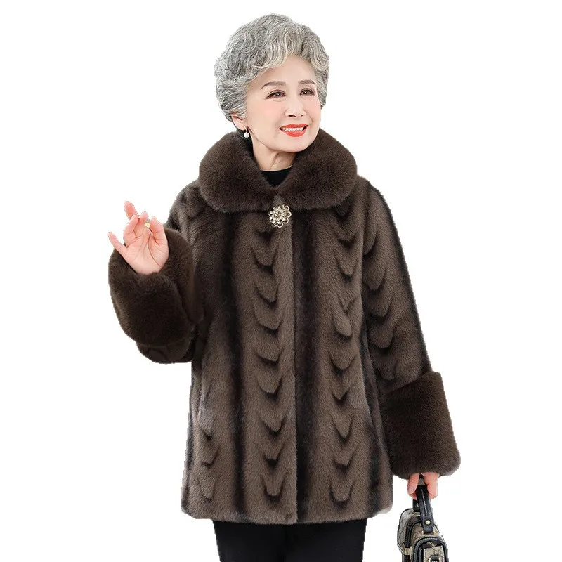 2026 Vrouwen High-end Casual Nertsen Warme Top Herfst Winterjas Lady Fashion Nieuwe Uitloper Koreaanse Middelbare Leeftijd moeder Kleding Jas