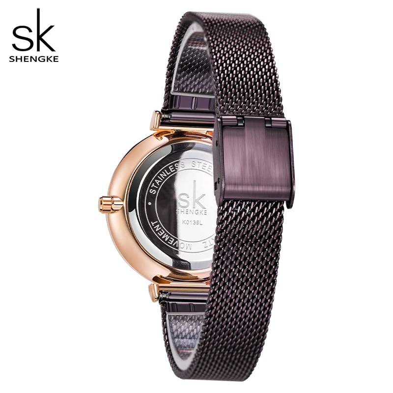 Relojes Shengke de diseño Original para mujer, relojes de pulsera de cuarzo a la moda con trébol de la suerte para mujer, reloj femenino elegante de lujo superior