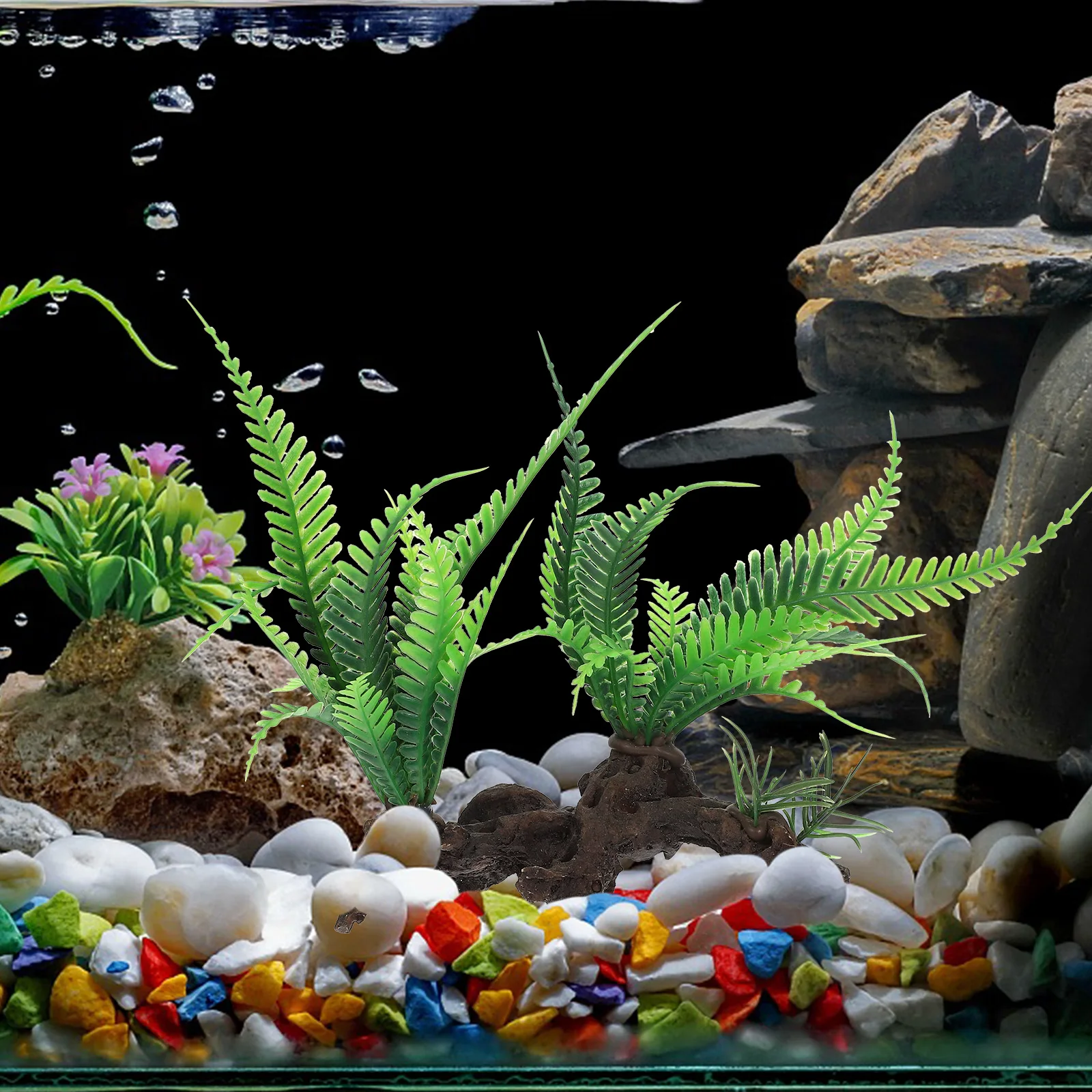 

Aquarium Plastic Plant Simulated Water Grass Fish Tank Decorative Natural Style Aquarium Plants Simulated Water Grass