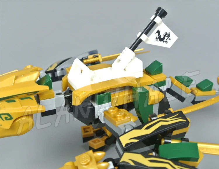 188 pièces Shinobi Legacy Le Dragon d'Or Ailes articulées Tir à l'arc caché 11160 Jouets de construction compatibles avec le modèle