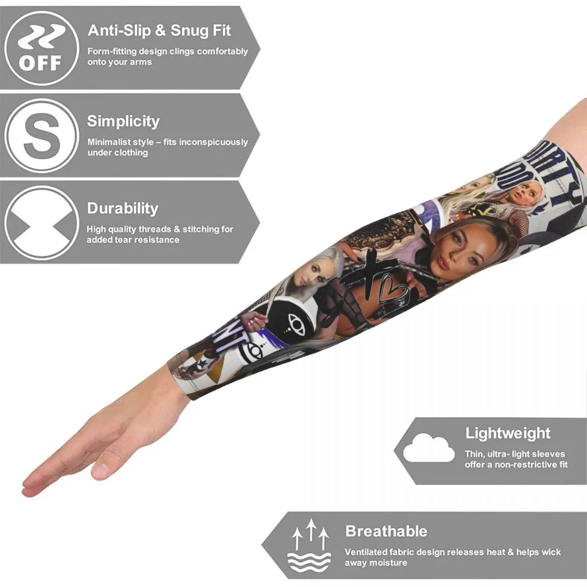 Liv Morgan Рукава Мужчины Женщины Солнце УФ-защита Татуировки Прикрытие Спорт Охлаждение Велоспорт