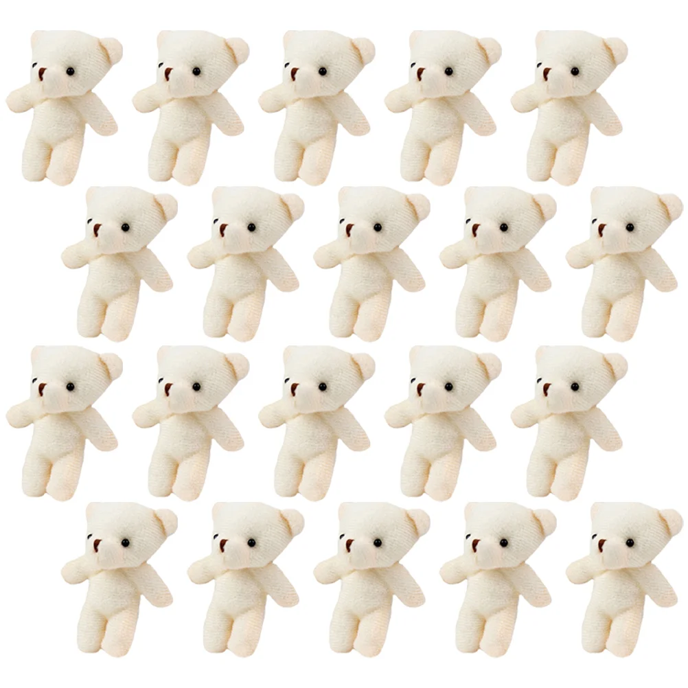 

20 Pcs Cute Mini Bear One-piece Bare (20pcs) Bag Supplies Decorative Tiny Bears Toys Adorable Cloth Keychain Baby Plush