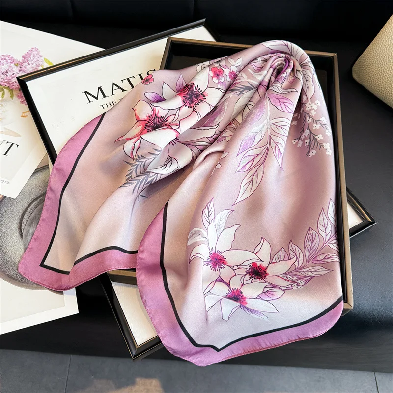 

Scarf Female Silk Hijab Fashion Shawl Wraps Bandana Headband Ribbon Handkerchief Designer Brands Headscarf Foulards Femme
