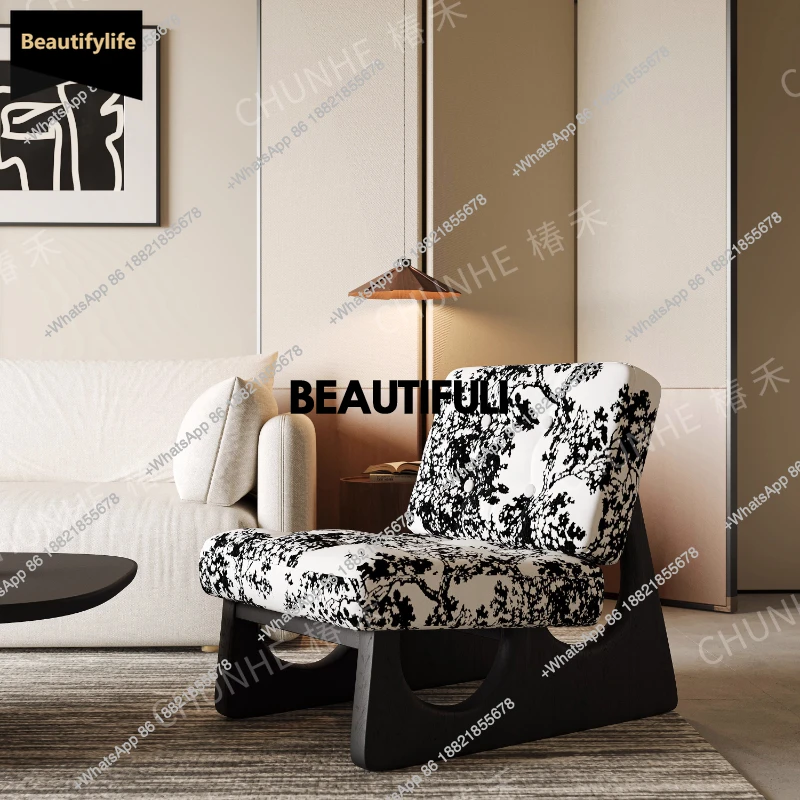 

D80 Nordic antique single sofa leisure chair living room balcony designer celebrity wabi sabi lazy single Furniture Home
