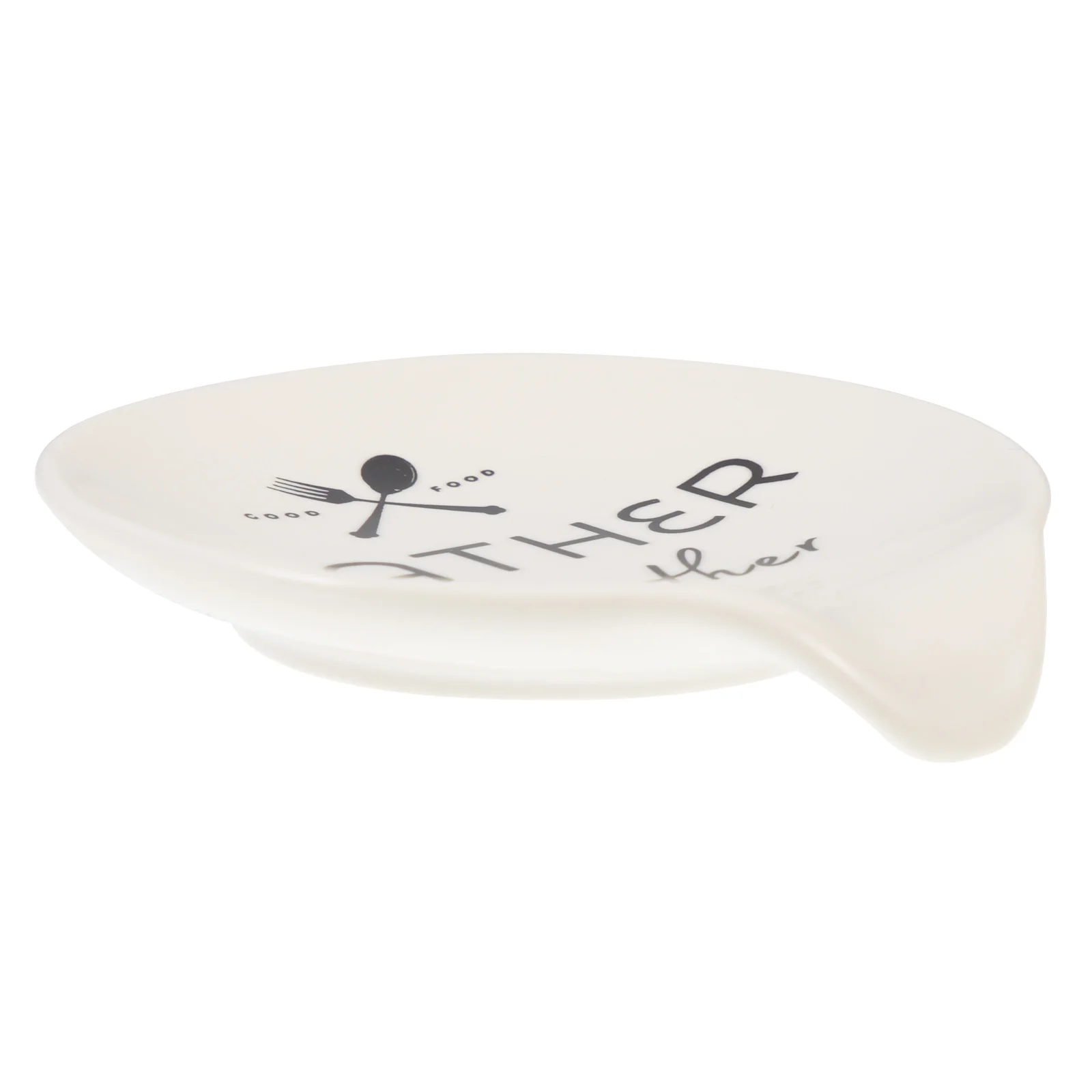

Compact Ceramic Spoon Rest Easy to Carry Smooth Touch Material Creative Style Home Hotel Restaurant Spoon Rest