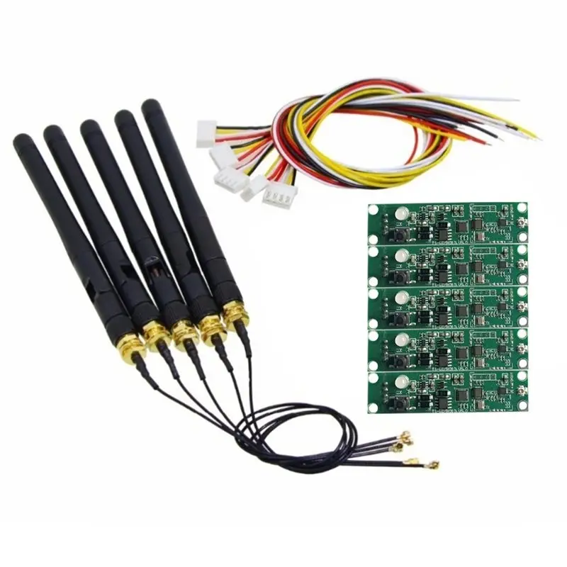 【AA86】Wireless For DMX512 2.4Ghz Transmitter Receiver Module 5Pcs 2 In 1 PCB Board With Antenna For DMX Stage Lighting
