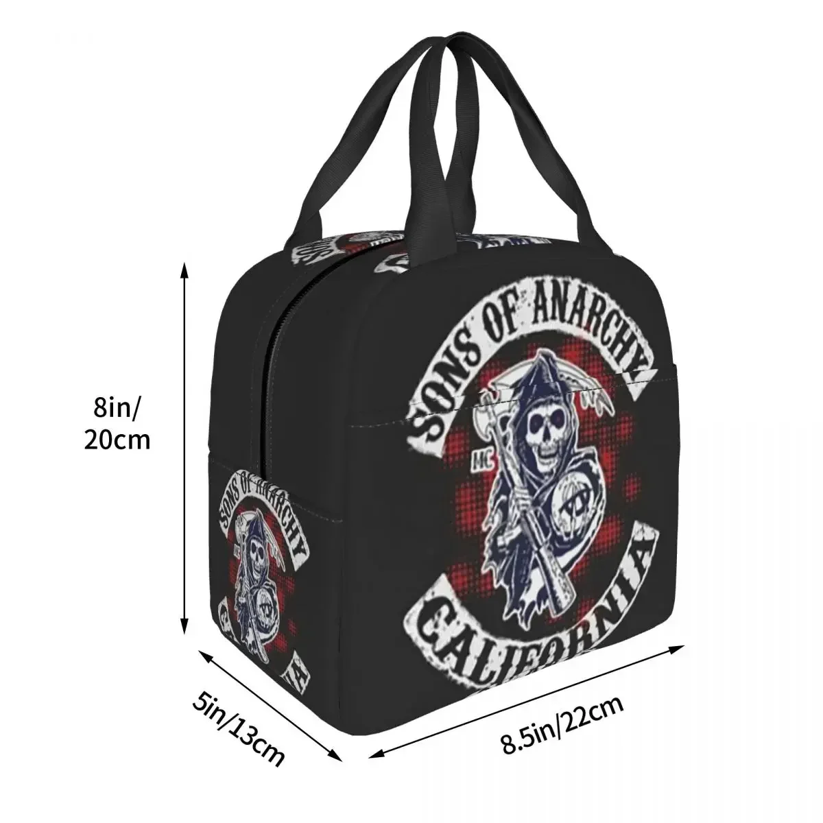 SOA Sons Of Anarchy Insulated Lunch Bags Portable Picnic Bags Thermal Cooler Lunch Box Lunch Tote for Woman Work Kids School