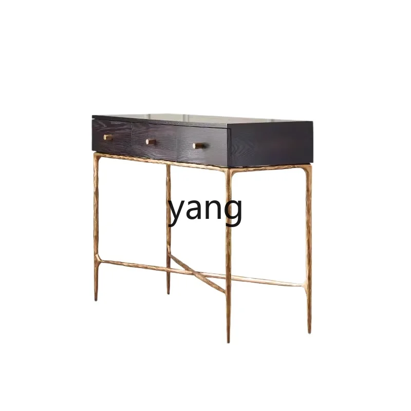 

LH modern retro old rattan hand-forged wrought iron entrance cabinet supply table