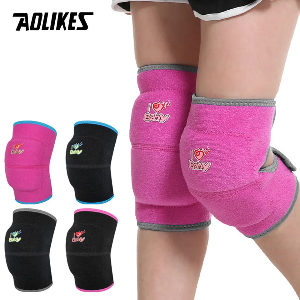 AOLIKES 1 Pair Kids Thicken Sponge Anti-crash Knee Pads For Dancing Roller Skating Cycling Children Kneepads Knees Protector