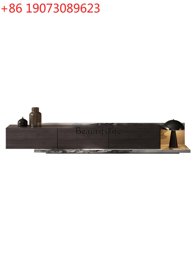 

Шкаф для телевизора из массива дерева, итальянская каменная панель, современный напольный шкаф для гостиной, дома