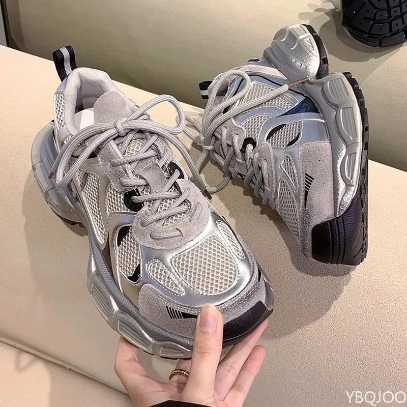 

Новые летние женские туфли в стиле ретро на толстой подошве, увеличивающие рост, повседневные удобные кроссовки, модная универсальная женская обувь