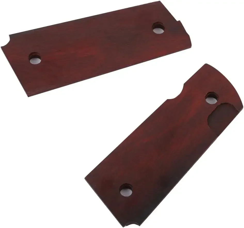 Material de mango de cuchillo para exteriores 1911, antideslizante, de palisandro, para modelos Officer/Kimber Ultra Carry, con corte de diamante y corte de seguridad Ambi.