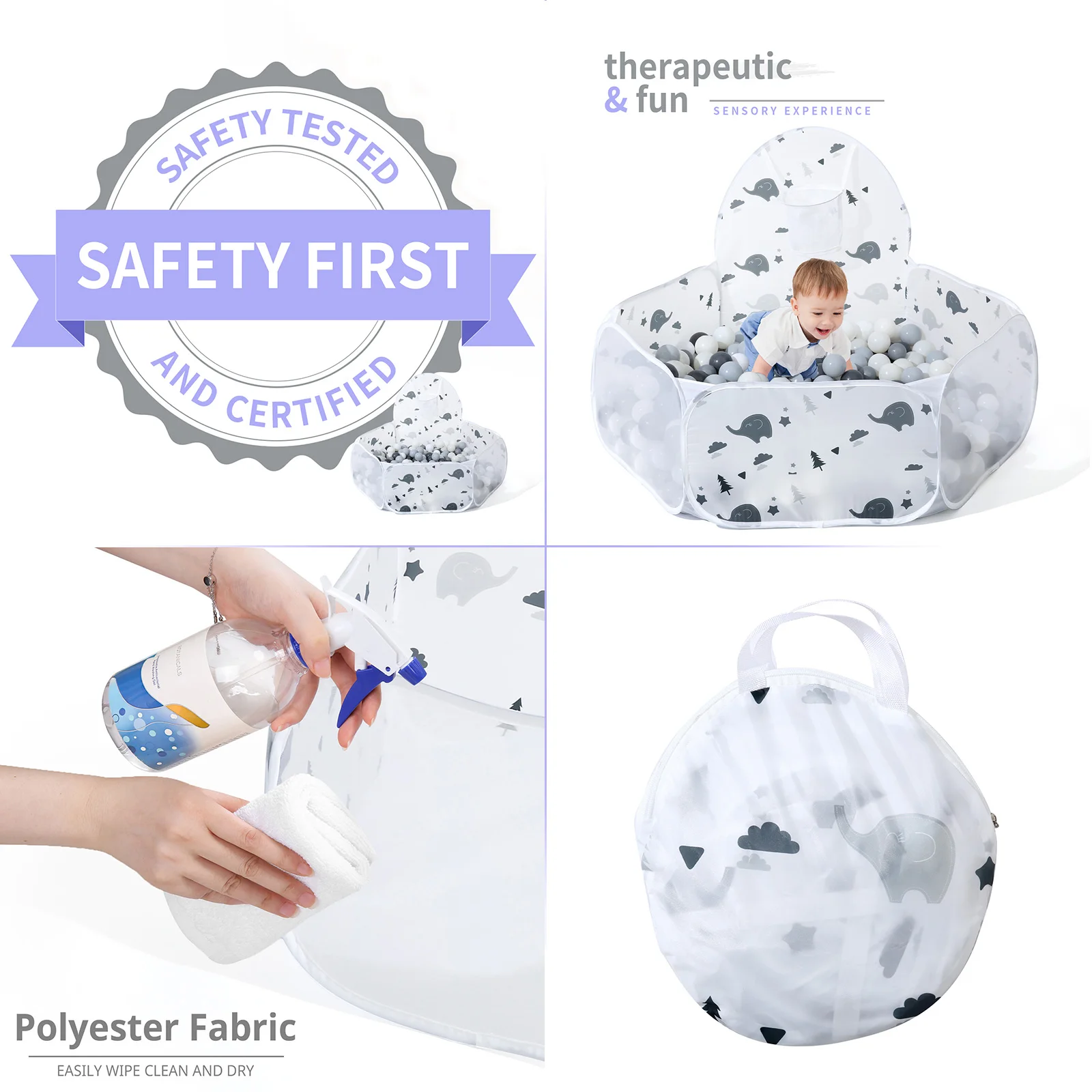 حوض سباحة قابل للطي على شكل كرة أطفال (بدون كرات) حفرة كروية أنماط متعددة متوفرة بنمط لعب الأطفال مع ألعاب داخلية على شكل طوق