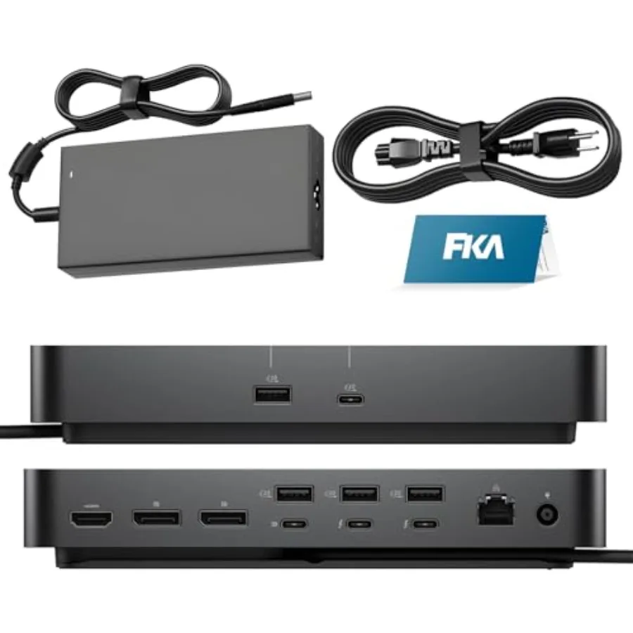 

Thunderbolt 4 docking station for office use, aluminum body, black color, supports up to four 60Hz displays and delivers 180W p