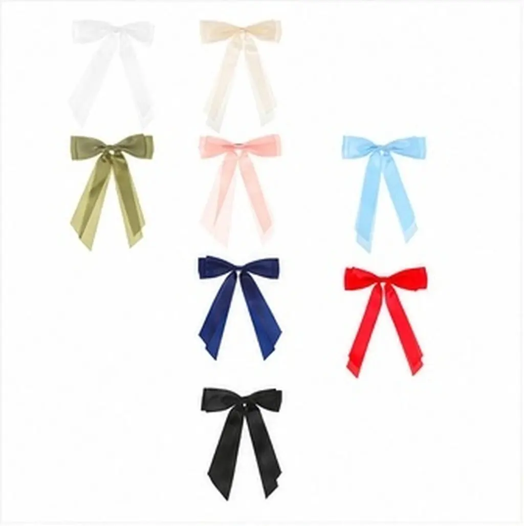 8Pcs Bow Hair Clips Polyester Material Secure Hold Alligator Clips Long Bows for Women Hair Accessories Bows for