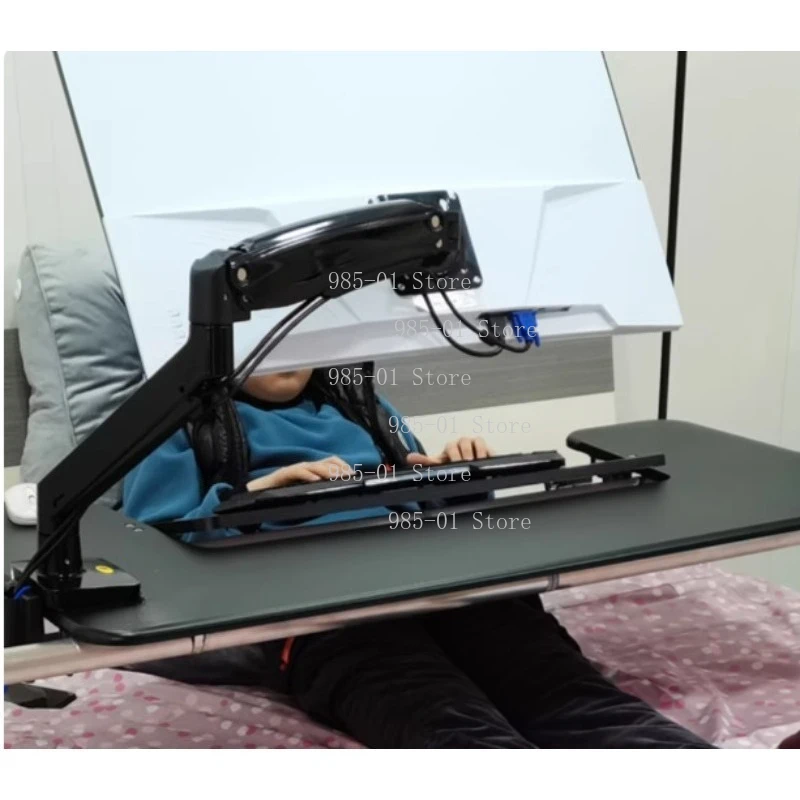 Adjustable Lifting Computer Desk Bed - Notebook Desktop, Bedside Table & Lazy Table with Cockpit - Style Suspension Brackett