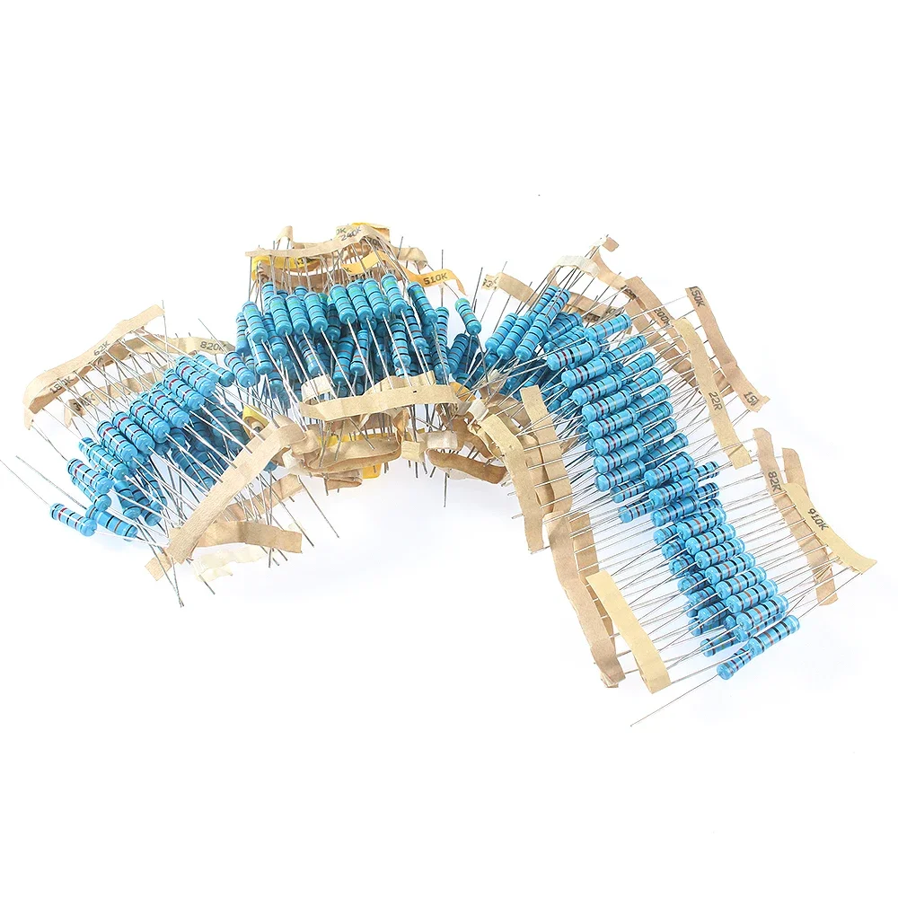 Imagem -03 - Metal Film Resistores Variedade Kit w Resistor Grupo 22r1m Ohm 23 Tipos Watt Through-hole Resistência 230 Pcs