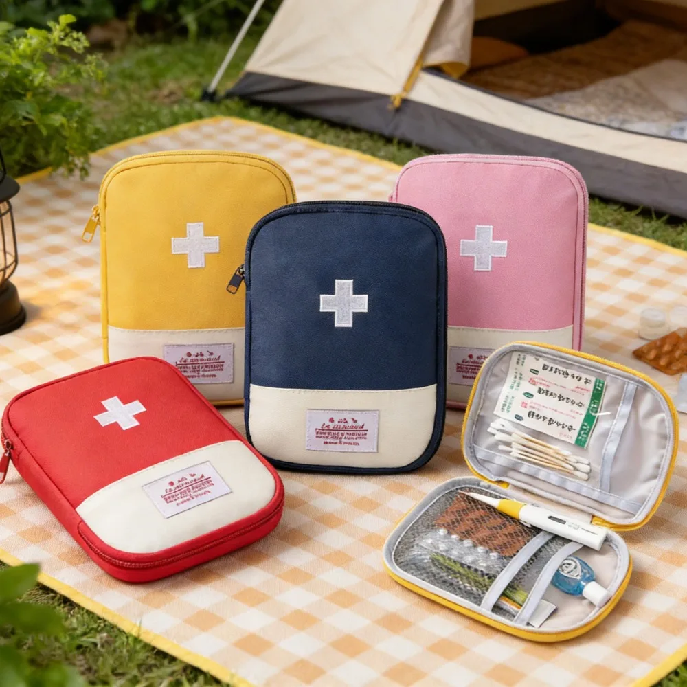 1PC  Medicine Bag Pill Storage Pouch Outdoor Essentials Emergency Survival Bag Mini First-aid Kit Portable Home Storage Bag
