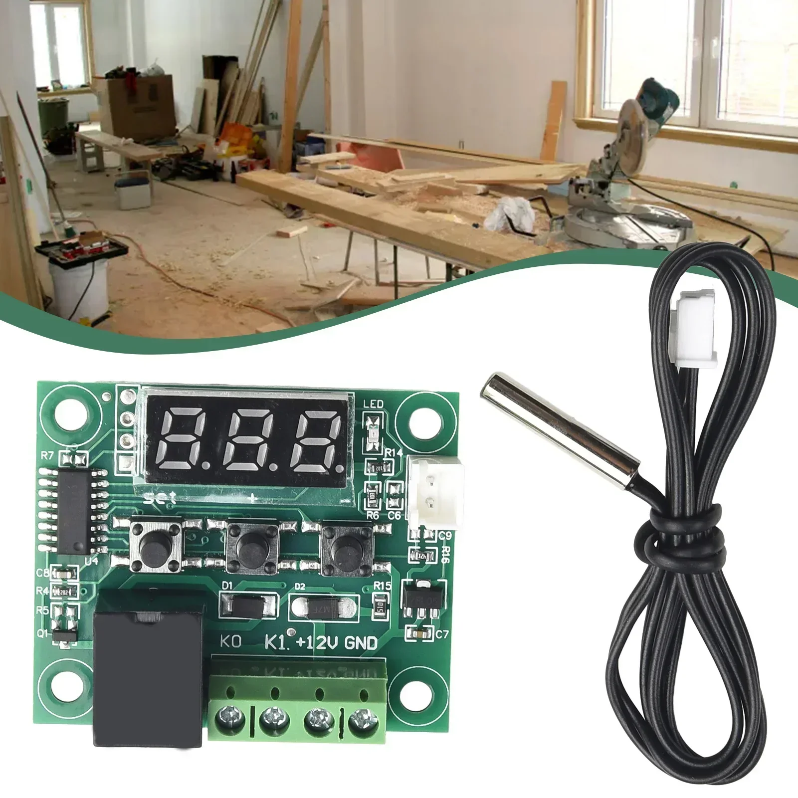 Digital Thermostat Temperature Waterproof Sensor W1209 ≤ 35mA -50 To 110° Temperature Control 20A Relay 48.5 X 40mm