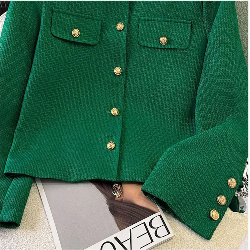 2025 nouveau automne femmes vestes Cardigan manteau coréen dame vêtements d'extérieur en vrac solide tempérament décontracté élégant dames vestes courtes