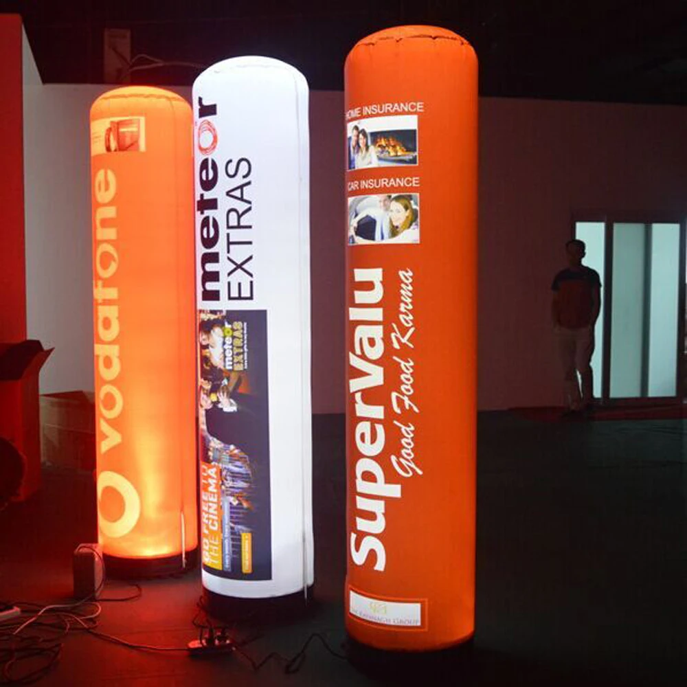 Wholesale LED Inflatable Pillar With Custom Prints Inflatable Light Columns For Wedding Party Advertising Decoration