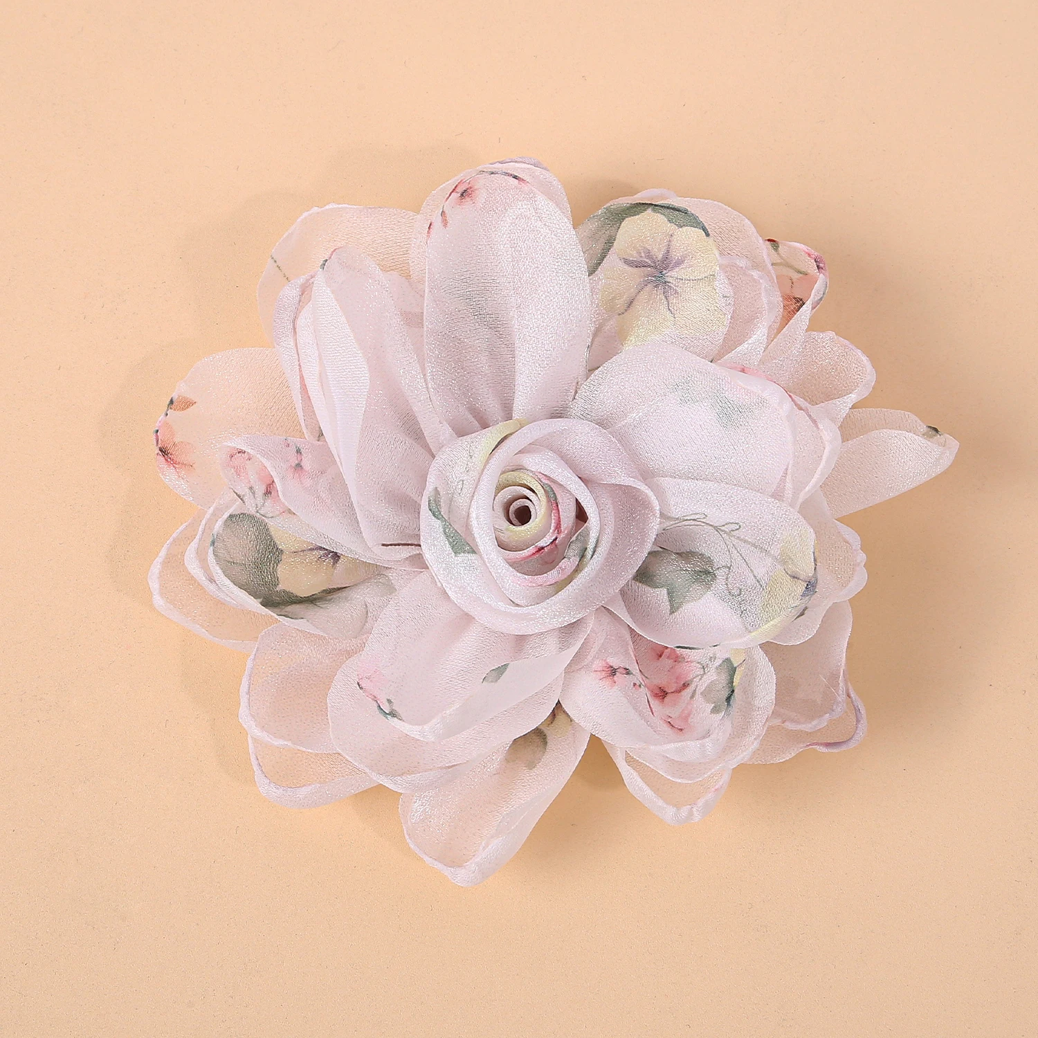 3pcs Chiffon Print Flower Accessories For DIY Handmade Clothing Clip Handicraft Gift Bag Brooch Trousers Decor Accessories