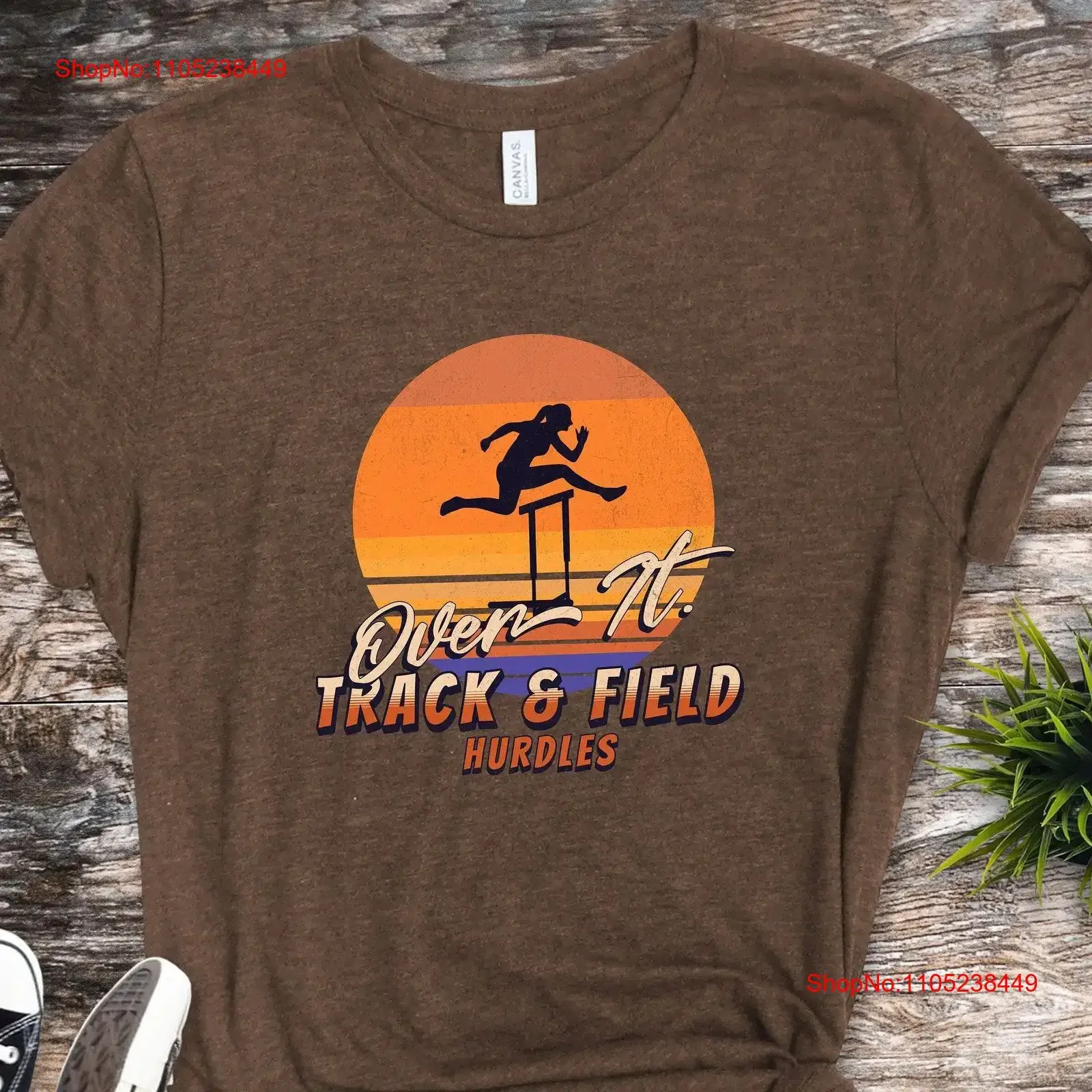 Hurdler T Shirt Distressed Vintage Style Hurdling Over it Hurdle Track and Field for Female vintage Washed Stretched Soft