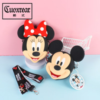 New Creative Cartoon Minnie Mickey Coin Purse Cute Disney Silicone Casual Fashion Shoulder Bag Girl Birthday Gift