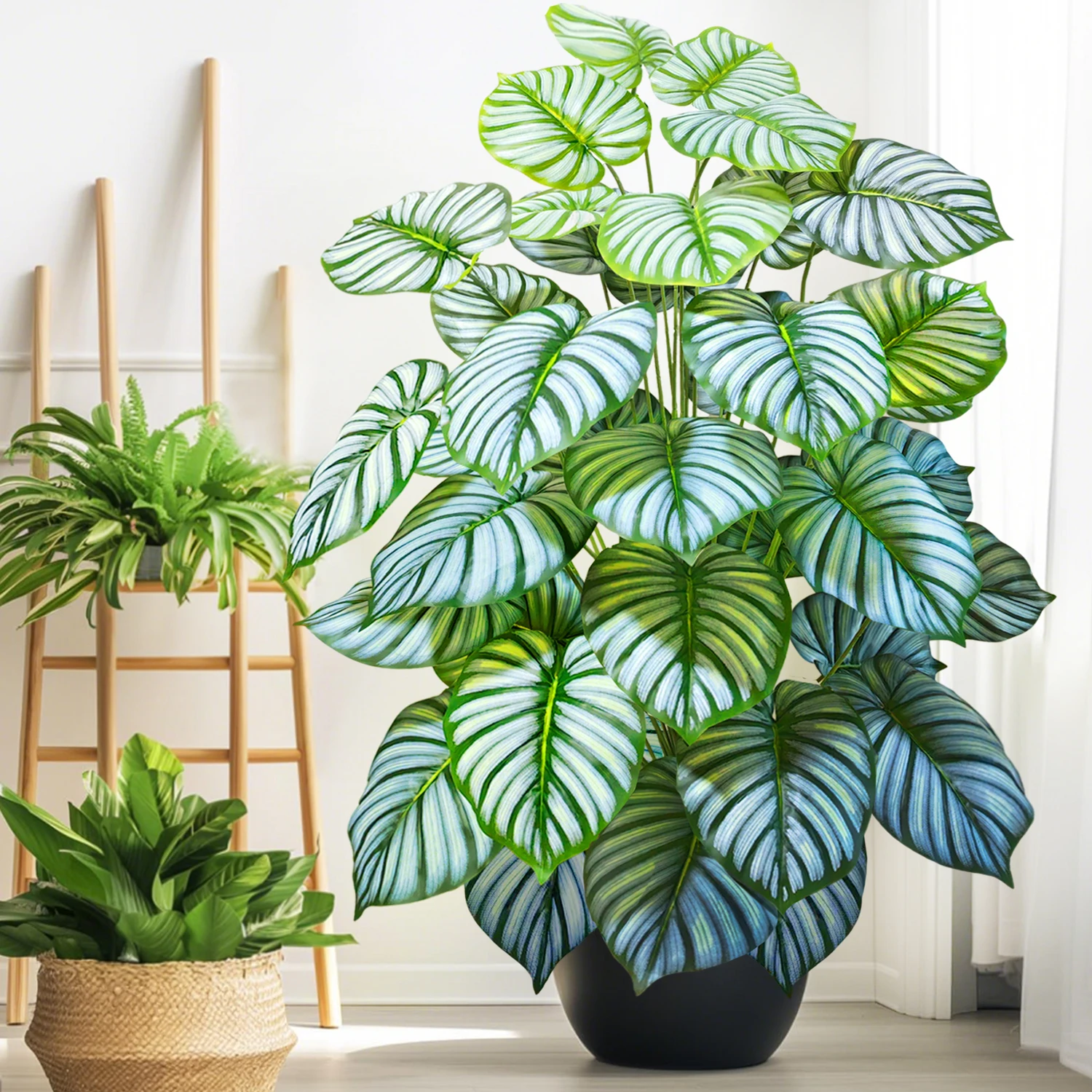 

60-135 см искусственные цветы и листья Monstera Deliciosa пластиковые искусственные растения для декоративного праздничного украшения домашнего офиса