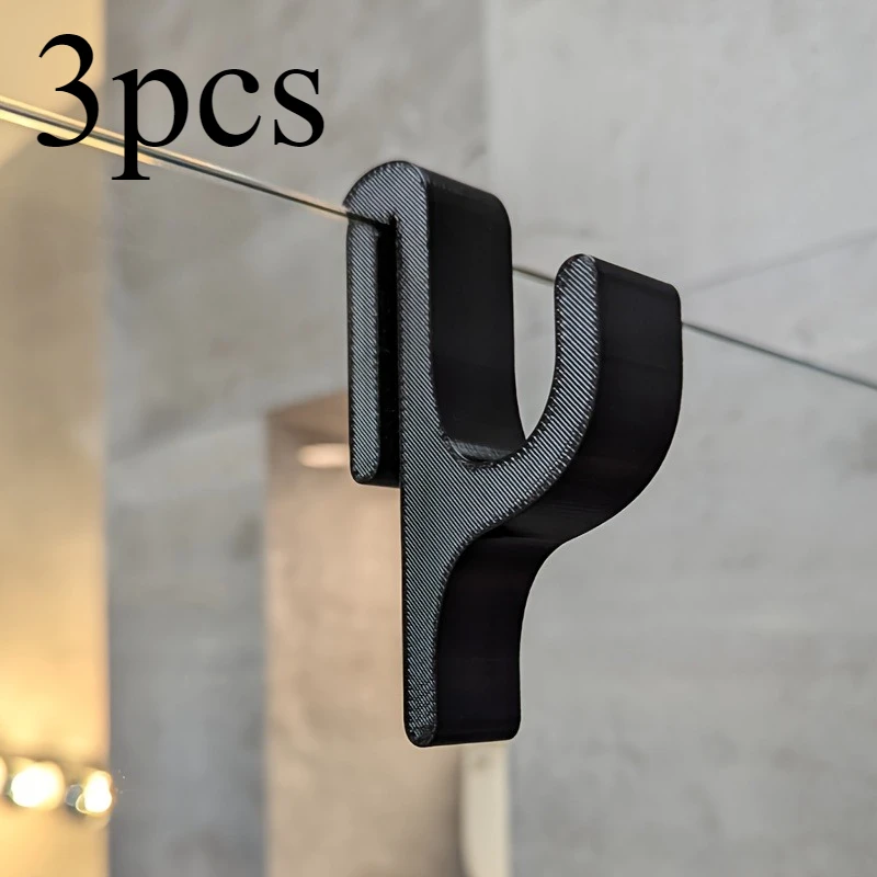 3pcs Shower Door Hooks, Frameless Glass Door Hooks, Suitable for Glass Within 8mm, Pajamas, Bathrobes, Bath Towels,