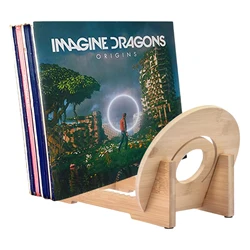 Vinyl Record Organizer Bamboo Display Stand For 50+ LP Music Albums Display LPs | Display Vinyl Records Portable Record Stand