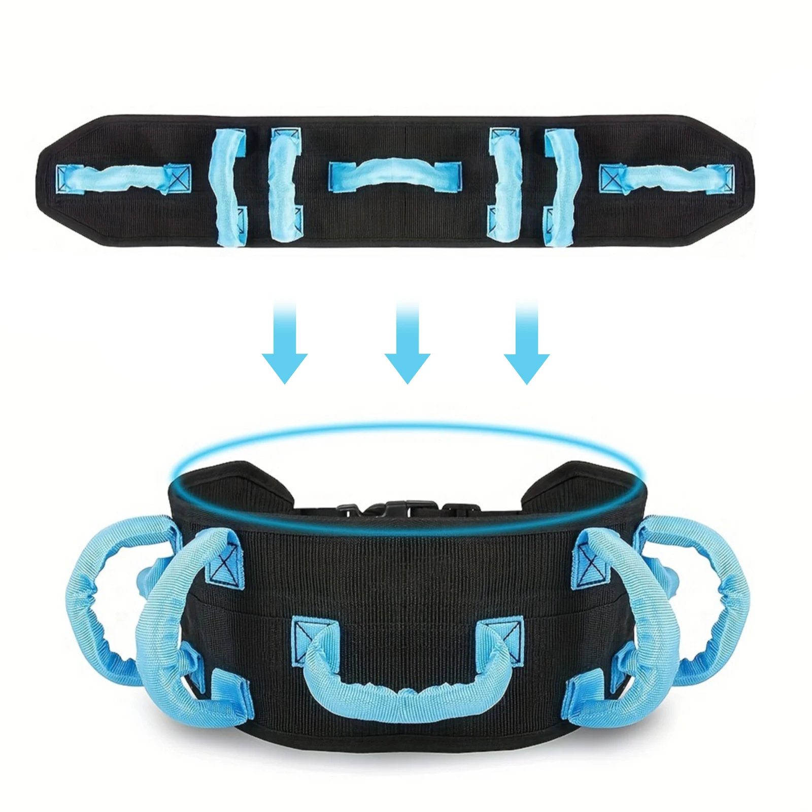 

Metal Buckle Safety Gait Belt with Handles Rehabilitation Assistive Device Adjustable Recovery Training Belt for Lifting Seniors