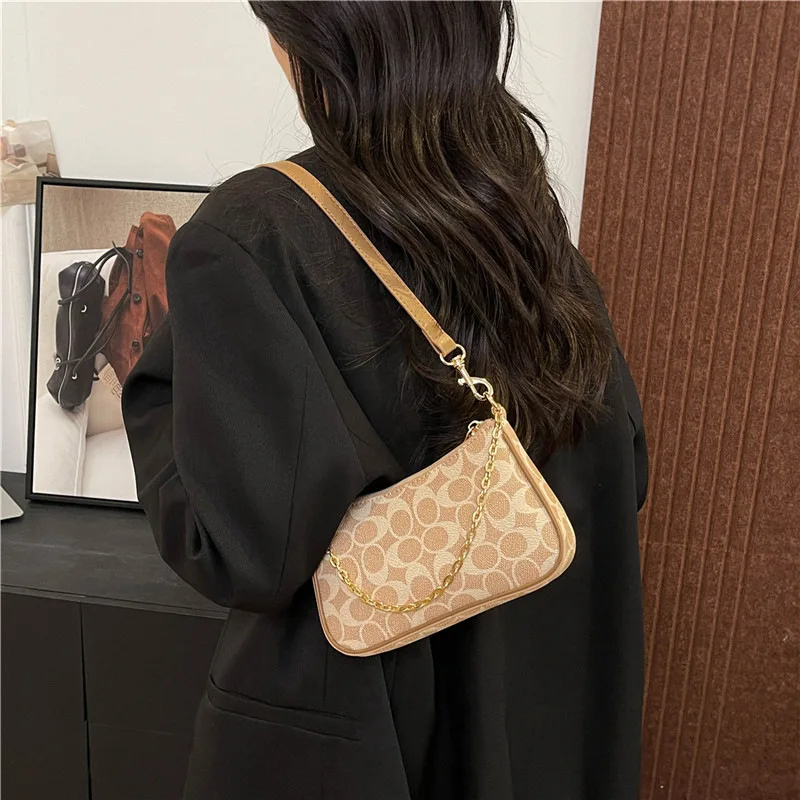 

​ Сумка-багет для женщин, винтажная сумка-багет с цветочным принтом, регулируемый ремень, кошелек на плечо под мышками, маленькая сумка через плечо, веганская кожа ​