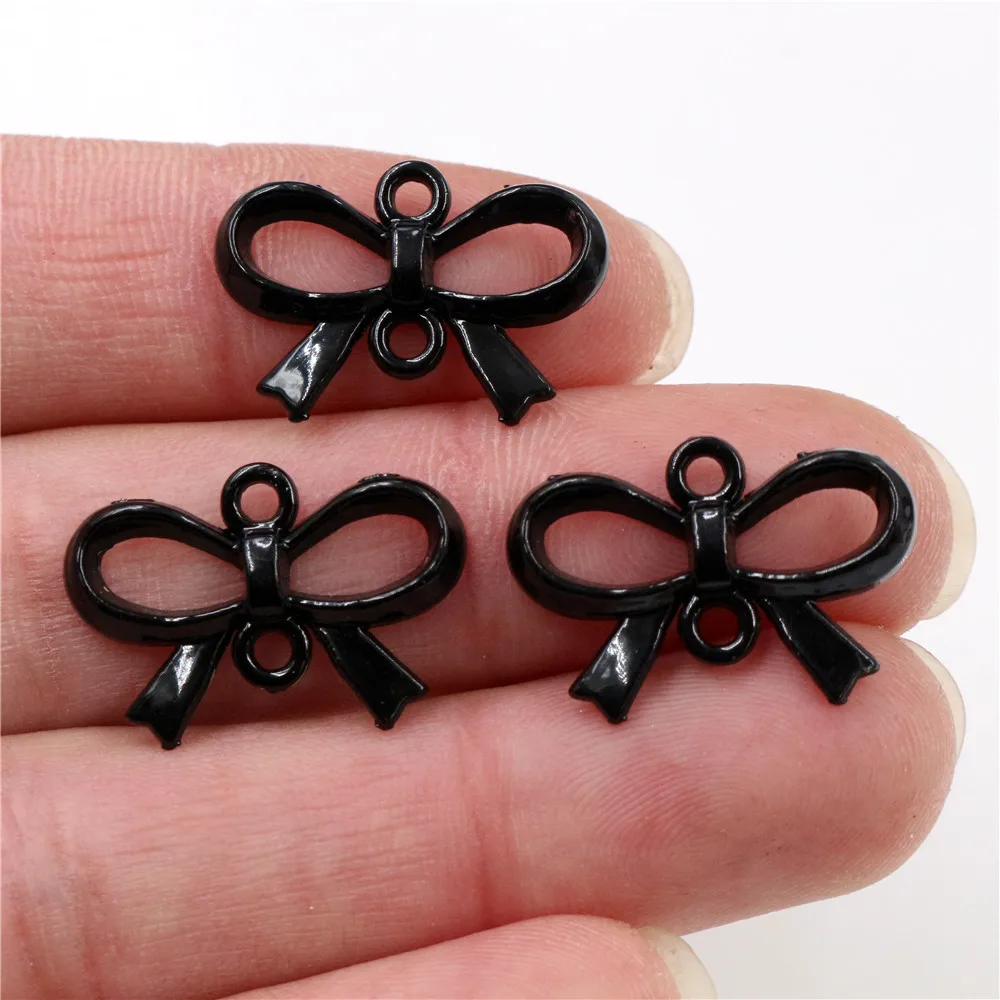 22x15mm 20pcs Antique Silver Plated /Bronze/Black/Gold Colors Plated Bow Tie Handmade Charms Pendant:DIY for bracelet necklace